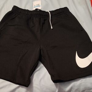 Nike Black Athletic Shorts with White Swoosh